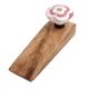 Pink Ceramic Floral Wooden Door Stopper